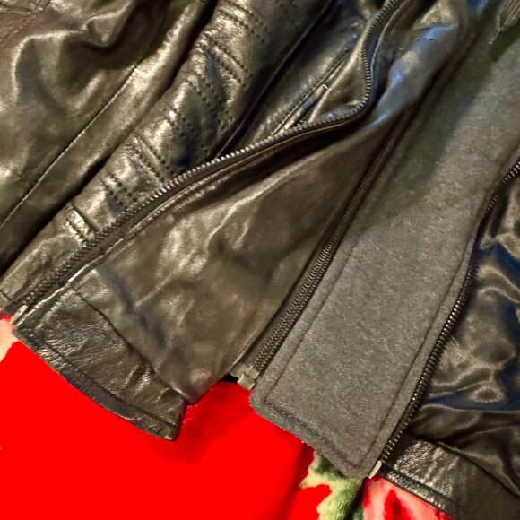 Bod & Christensen Amber Black Leather Moto Jacket w/ Removable Hoodie MSRP $590 - Picture 10 of 16